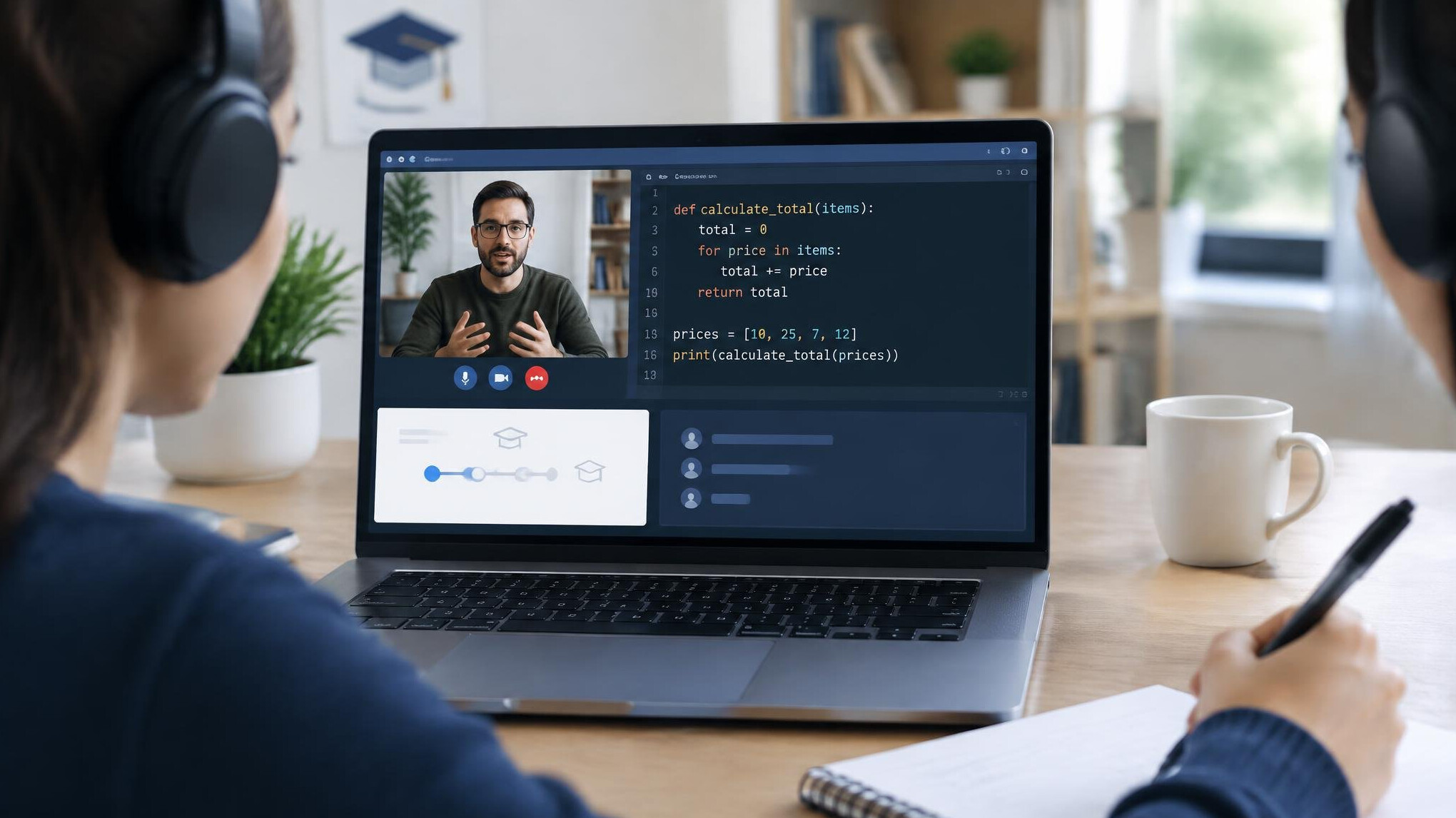 online course interface