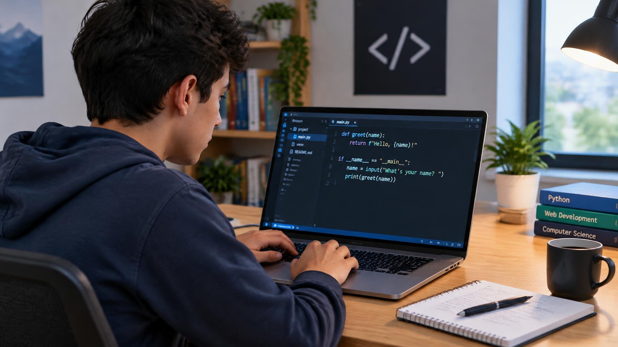 person learning to code